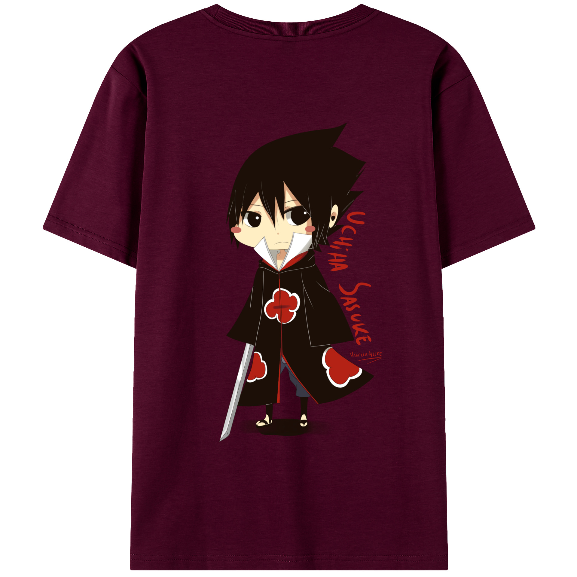 （画像用） NARUTO -ナルト- うちは サスケ Uchiha Sasuke レディース半袖Tシャツ(バックプリント)